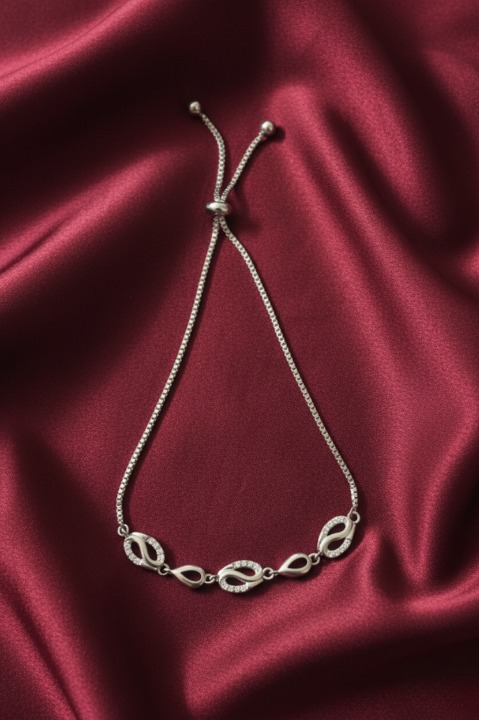 Elegant Silver Blue-Accent Eternity Bracelet