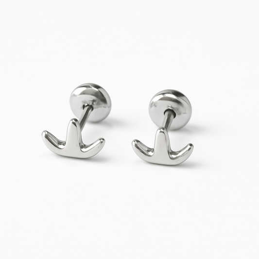 Minimalist Anchor Stud Earrings