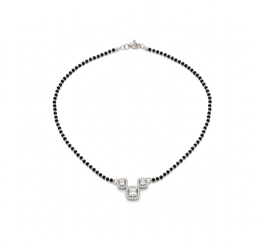 Silver Square Pendant Mangalsutra