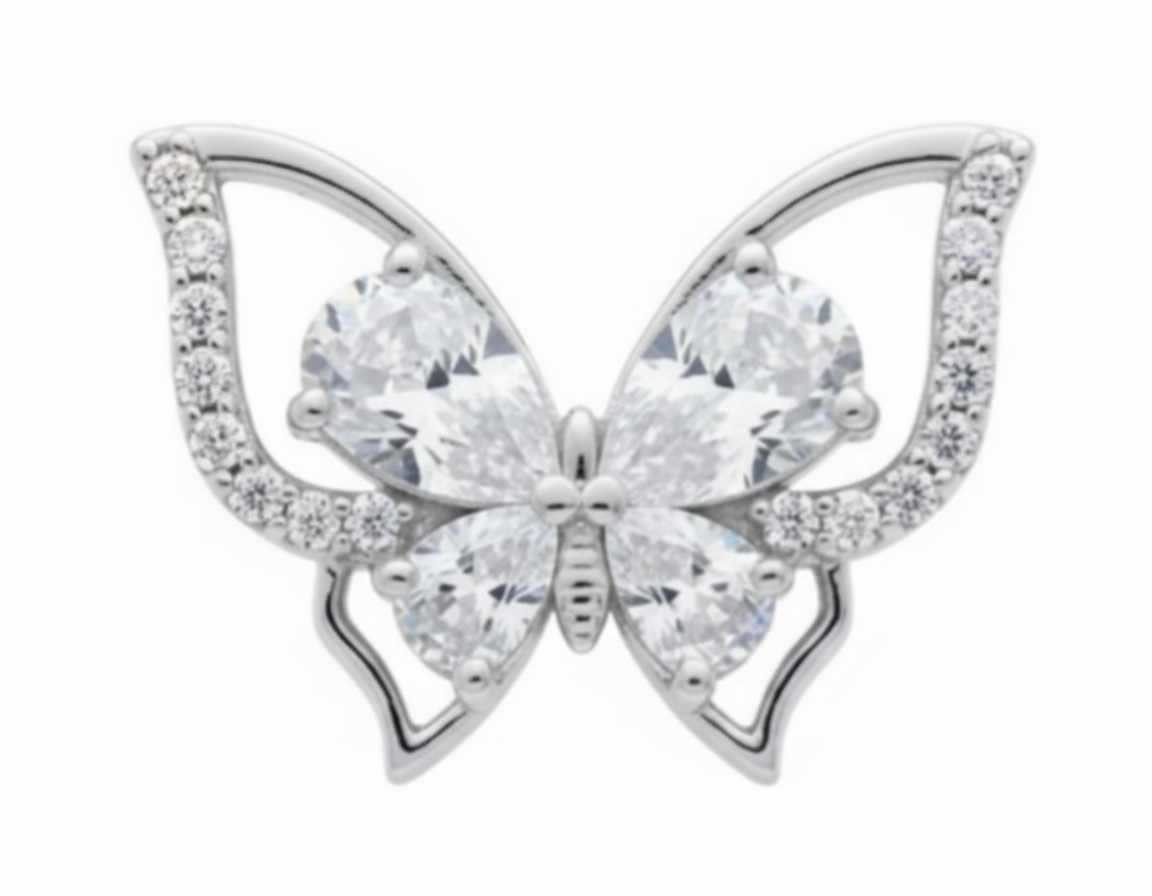 Silver butterfly-inspired take on the classic Mangalsutra,