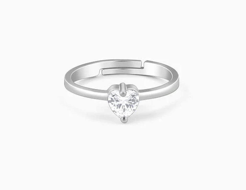 Silver passionate love ring