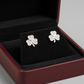 Silver-Tone Pave Shamrock Earrings
