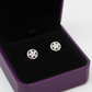 Silver Crystal Cluster Flower Studs
