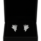 Sparkling Silver Pave Butterfly Stud Earrings