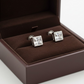 Silver Timeless Square Solitaire Studs