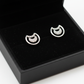 Small Silver Crystal U-Shape Earrings