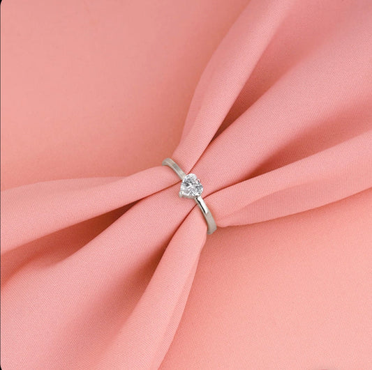 Silver passionate love ring