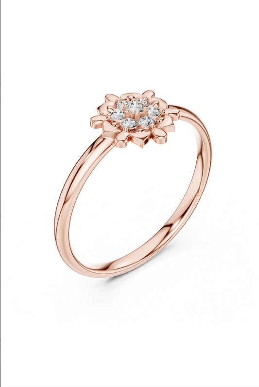 Rose gold silver ring