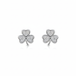 Silver-Tone Pave Shamrock Earrings