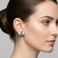 Silver Intertwined Infinity Crystal Studs Earrings