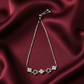 Graceful silver bracelet with blooming motifs and a sleek adjustable design