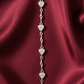 Silver Tone Crystal Heart & Bead Bracelet