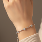 Silver Tone Crystal Heart & Bead Bracelet