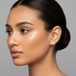 Silver-Tone Pave Shamrock Earrings