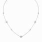 Delicate silver necklace adorned with pearls and crystals