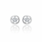 Silver Crystal Cluster Flower Studs