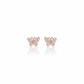 Silver Rose Gold Flutter Butterfly Studs
