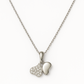 Elegant silver pendant featuring dual heart charms