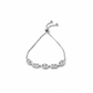 Silver bracelet blends modern geometry with effortless sparkle, featuring an adjustable slider for the perfect fit.