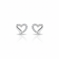 Silver Elegant Crystal Open Heart Studs