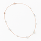 Delicate rose gold necklace adorned with pearls and crystals