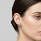 Small Silver Crystal U-Shape Earrings