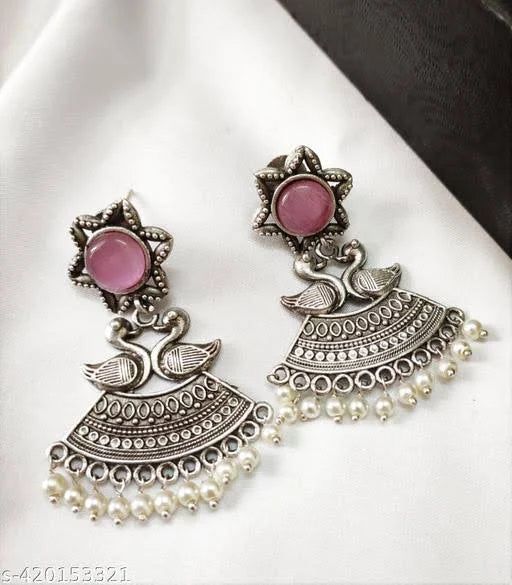 Antique Look Silver Replica Earrings