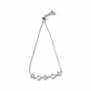 Graceful silver bracelet with blooming motifs and a sleek adjustable design