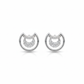 Small Silver Crystal U-Shape Earrings